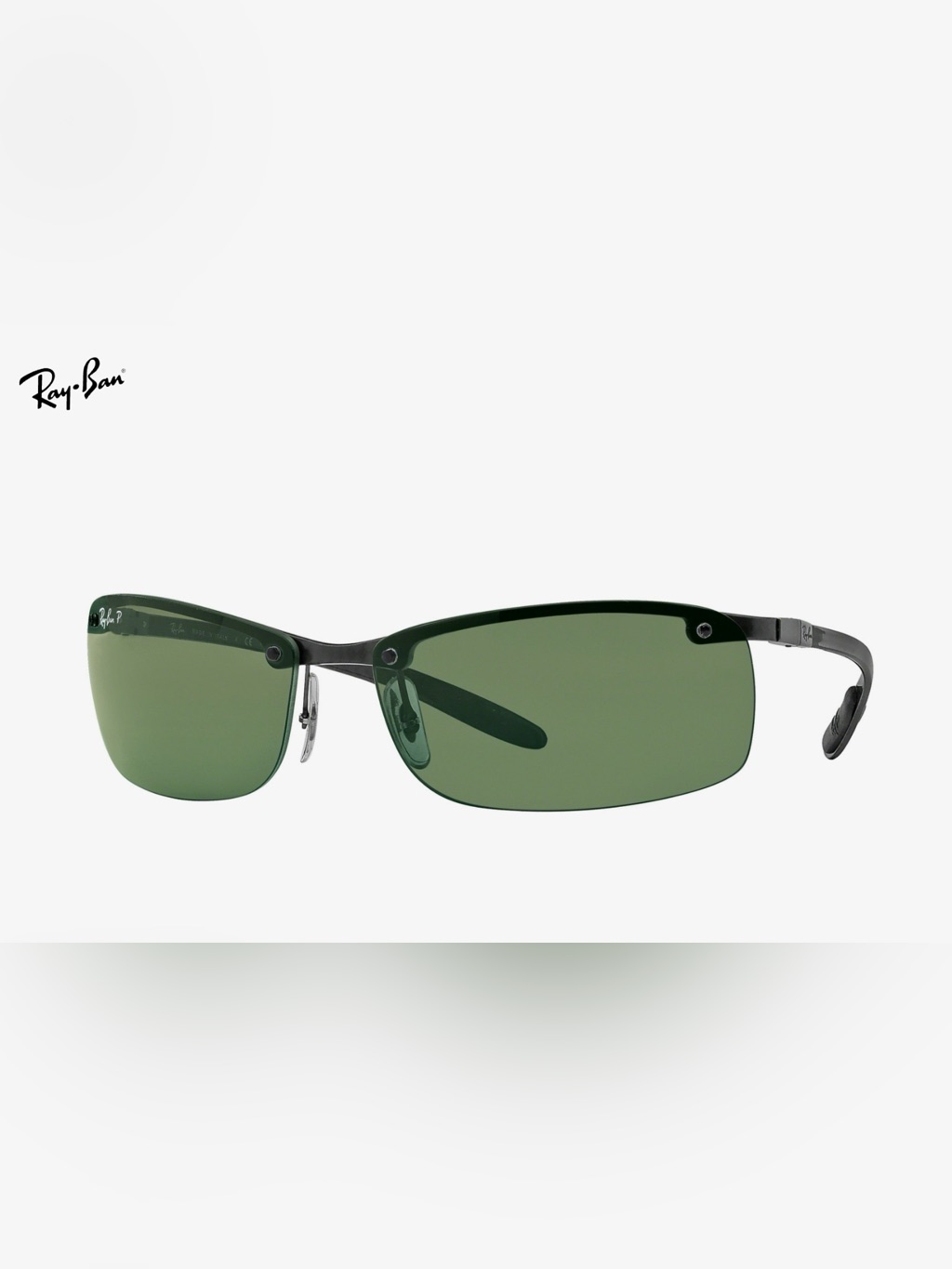 Ray-Ban Rb8305 - Polarized Rimless Sunglasses With Green Lenses